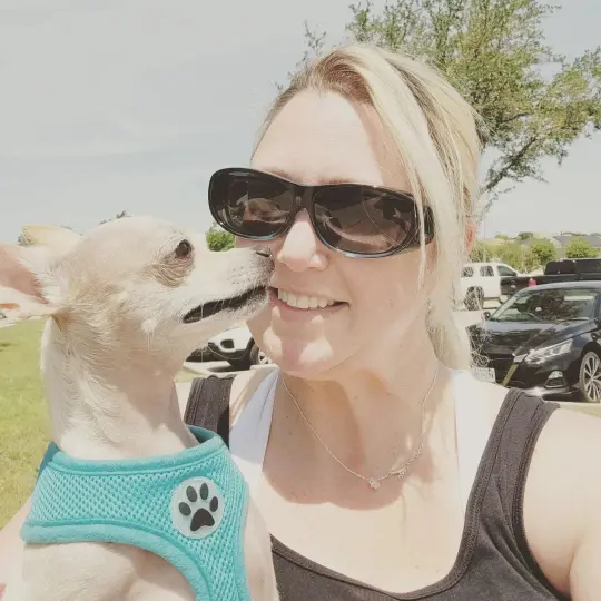DVM Manager Megan Rutledge with Chihuahua